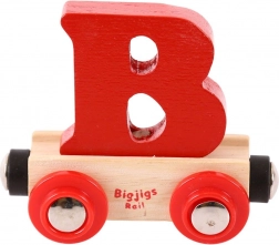 Vagoncino in legno con lettera B – BIGJIGS RAIL