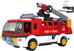 Set di costruzione compatibile BLOXO pompieri – auto, 170 pezzi
