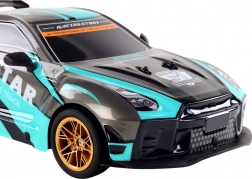 Grande auto sportiva RC 1:10 turchese-nera