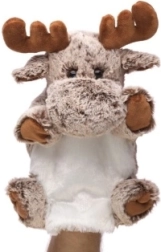 Marionetta da mano in peluche alce eco-friendly