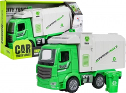 Camion della spazzatura verde con luci e suoni