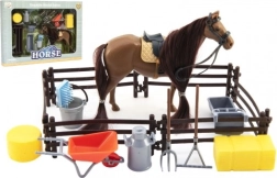 Cavallo di plastica da toeletta con accessori e recinto