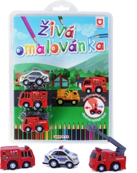 Colora e gioca: Soccorritori – set di 3 macchinine a retrocarica