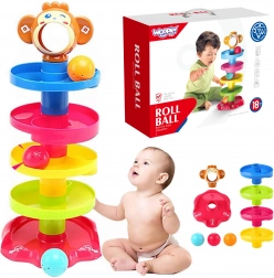 Torre a spirale Woopie per bambini con pista per palle e 3 palline