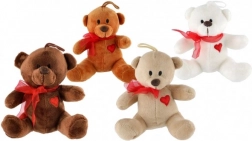 Orsacchiotto di peluche con fiocco e cuore 12 cm