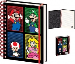 Blocco a spirale A5 SUPER MARIO – righe, 4 colori