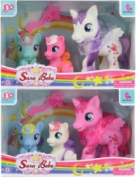 Set famiglia di unicorni – 3 figurine con pettine