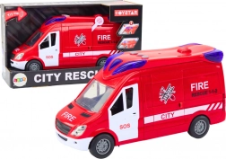 Camion dei pompieri con luci e suoni con porte apribili, rosso