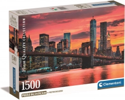 puzzle 1500 pezzi compact east river al crepuscolo