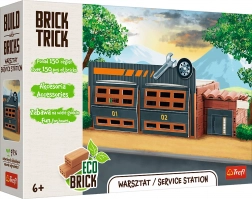 Trefl Brick Trick officina – kit da costruzione con veri mattoni (150 pezzi)