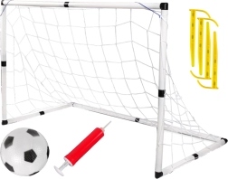 Grande porta da calcio per bambini con rete, pallone e pompa