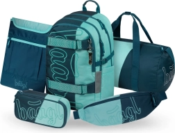 Set scolastico Baagl Skate Petrol – zaino, astuccio, borsa sportiva, marsupio e custodia per laptop GRS