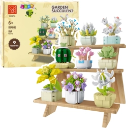 Set di costruzione fiori in vasi, 9 modelli, 854 pezzi