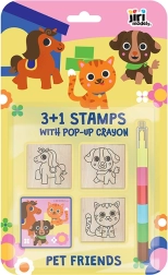 Timbri 3+1 con pastello a cera – animali domestici