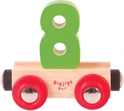 Vagoncino con numero 8 per trenini in legno BIGJIGS RAIL