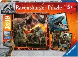 Puzzle Ravensburger JURASSIC WORLD: Il regno distrutto 3×49 pezzi