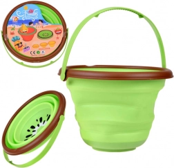 Secchiello pieghevole in silicone kiwi per bambini