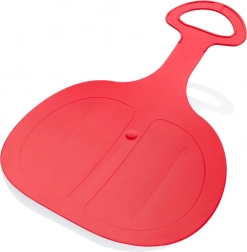 Slittino in plastica Pinguin – bob da neve rosso con maniglia