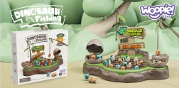 woopie pesca di pesciolini di dinosauro – gioco magnetico per bambini, 2 canne