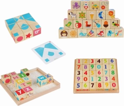 Cubetti intelligenti di Lucy&Leo – Set in legno per l'apprendimento dell'alfabeto inglese