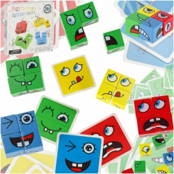 Gioco logico Montessori facce che cambiano – cubetti ed emozioni con carte