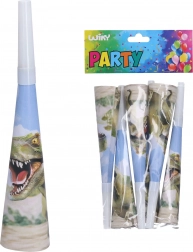 trombettine party dinosauro 20 cm, 6 pz