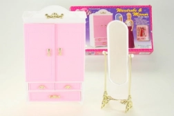 Armadio guardaroba e specchio per bambole Glorie
