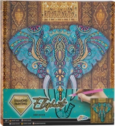 Pittura diamantata su tela con cornice elefante 30 × 30 cm