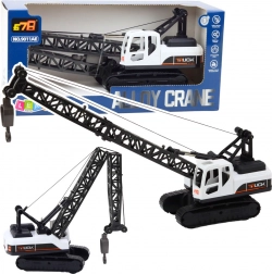 Gru a cingoli bianca da gioco con gancio rotante a 360°