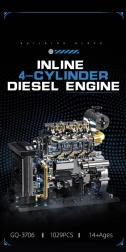 Kit di costruzione di un motore diesel a quattro cilindri da 1029 pezzi