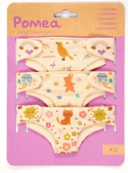 djeco set di pannolini in tessuto per bambole (3 pz)