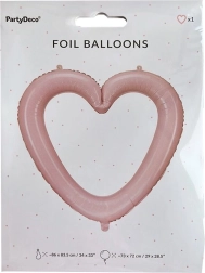Palloncino in foil rosa a cuore – cornice fotografica 86 × 83 cm