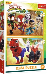 Puzzle 2×24 SPIDEY e dinosauri Trefl