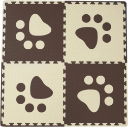 Tappeto baby in schiuma con bordi marroni e beige