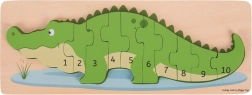 Puzzle a incastro coccodrillo con numeri BIGJIGS TOYS