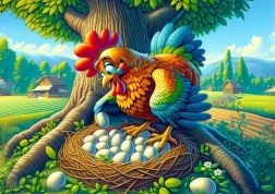 Puzzle Gallo con uova 25 pezzi