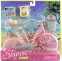 Bicicletta per bambole con accessori