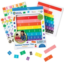 Tessere frazionarie arcobaleno con vassoio Learning Resources