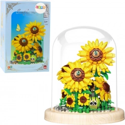 Set di costruzione girasole con illuminazione LED nella cupola, 633 pezzi