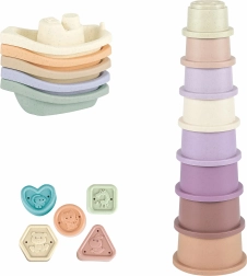 Secchiello con giocattoli da bagno per bambini