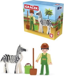 Igráček addetto alla cura con zebra e accessori