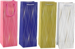 Borsa regalo per bottiglia con onde scintillanti