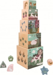 Torre impilabile in legno con cubi Fattoria 2Kids Toys