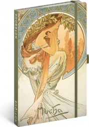 Notique taccuino ALFONS MUCHA – Poesia, righe 13 × 21 cm