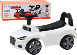 Monopattino-auto con schienale e clacson – bianco