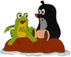 DoDo grande decorazione in legno Krtek e la rana