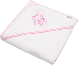 Asciugamano in spugna per bambini con cappuccio NEW BABY 80 × 80 cm – bianco, elefantino