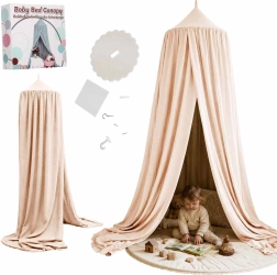Baldacchino sospeso per bambini sopra il letto, beige
