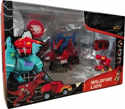 Screechers Wild! set di veicoli trasformabili Wildfire Lion – leone e dinosauro