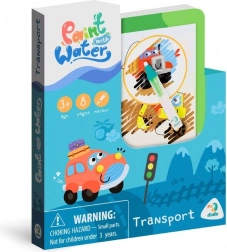 pittura magica ad acqua trasporti – libro da colorare 12 × 14 cm con pennello, 8 fogli